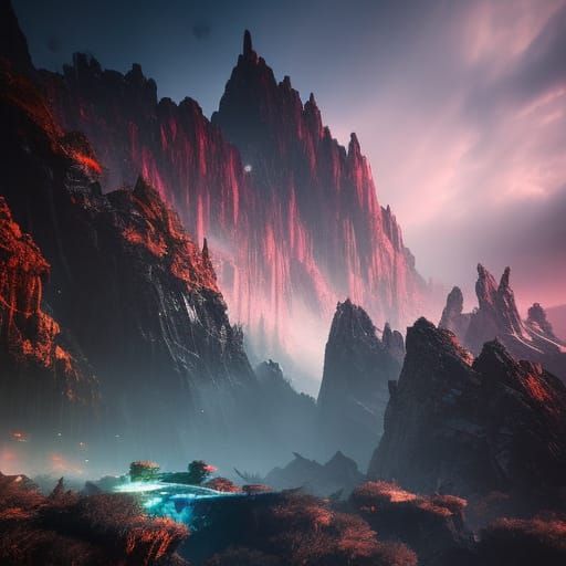 Ominous Villain's Lair with Volumetric Lighting