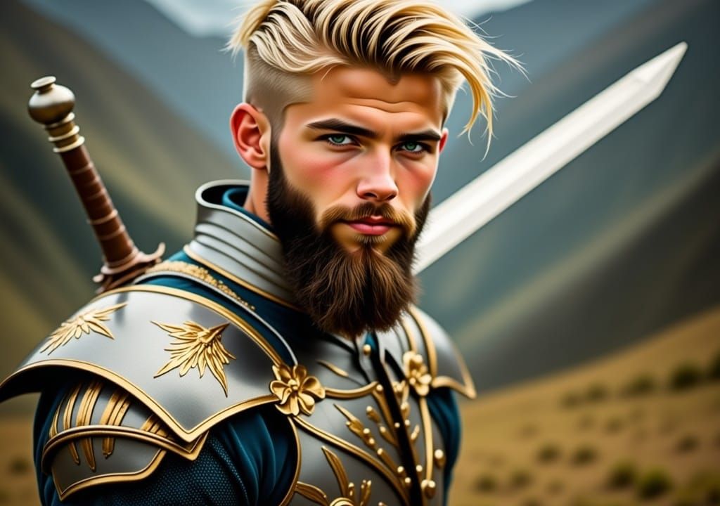 Handsome masculine knight