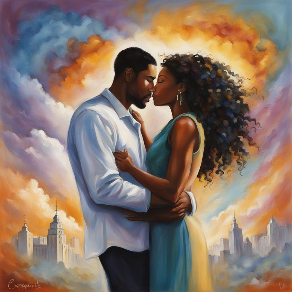 Enraptured: A Mixed-Race Couple's Loving Embrace