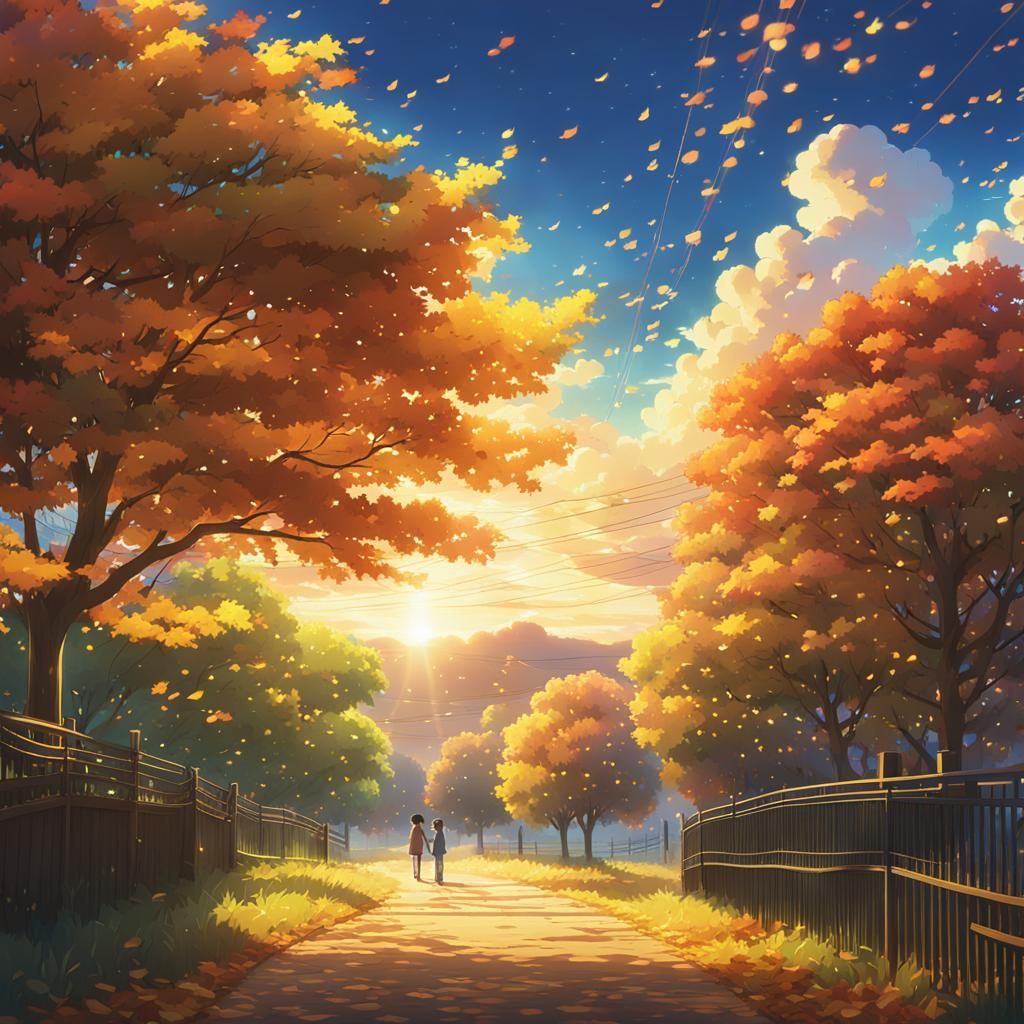 Autumnal Symphony: Anime Key Visual in Deep Color