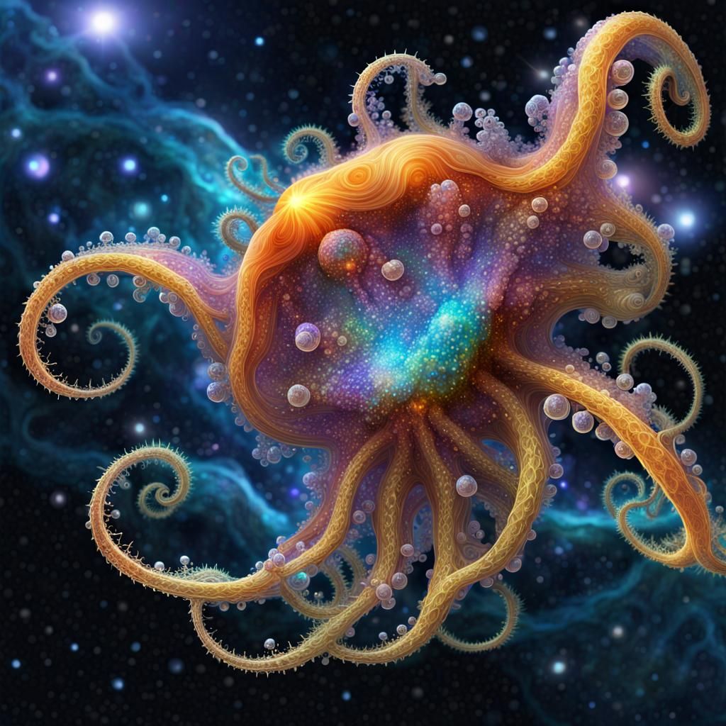 Kraken Swimming in Space with Fractal Details