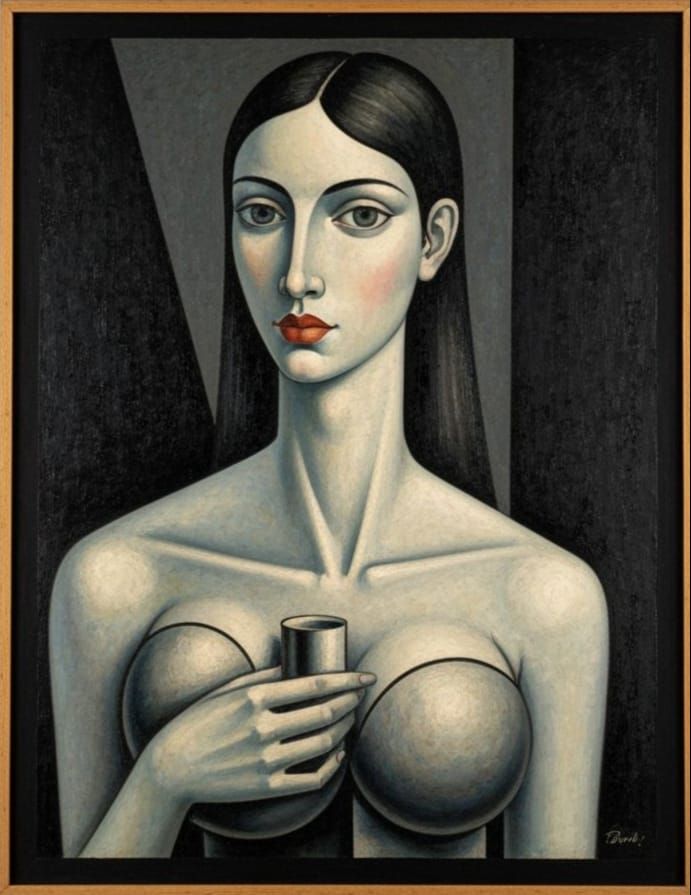 Cubist Woman Masterpiece in Abstract Style