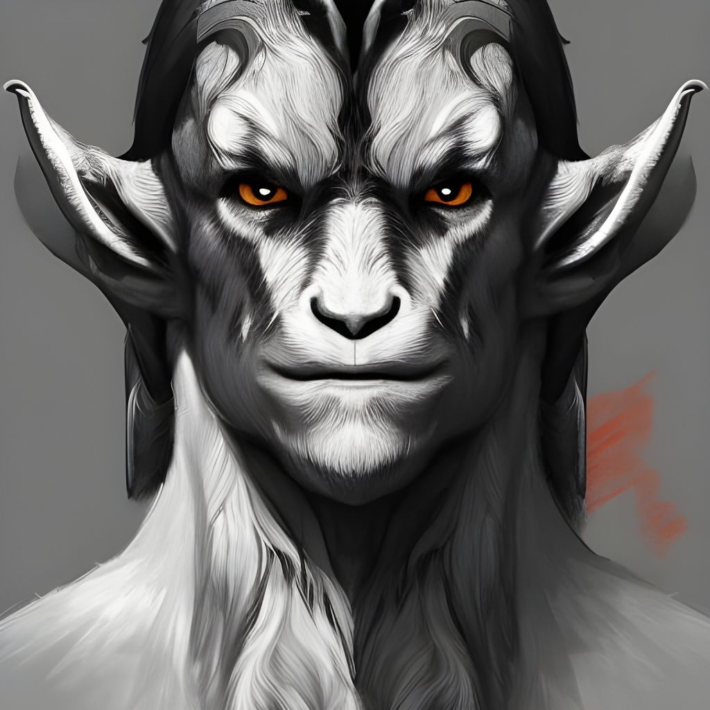 Hyperdetailed Portrait of a Goat Man in 8K