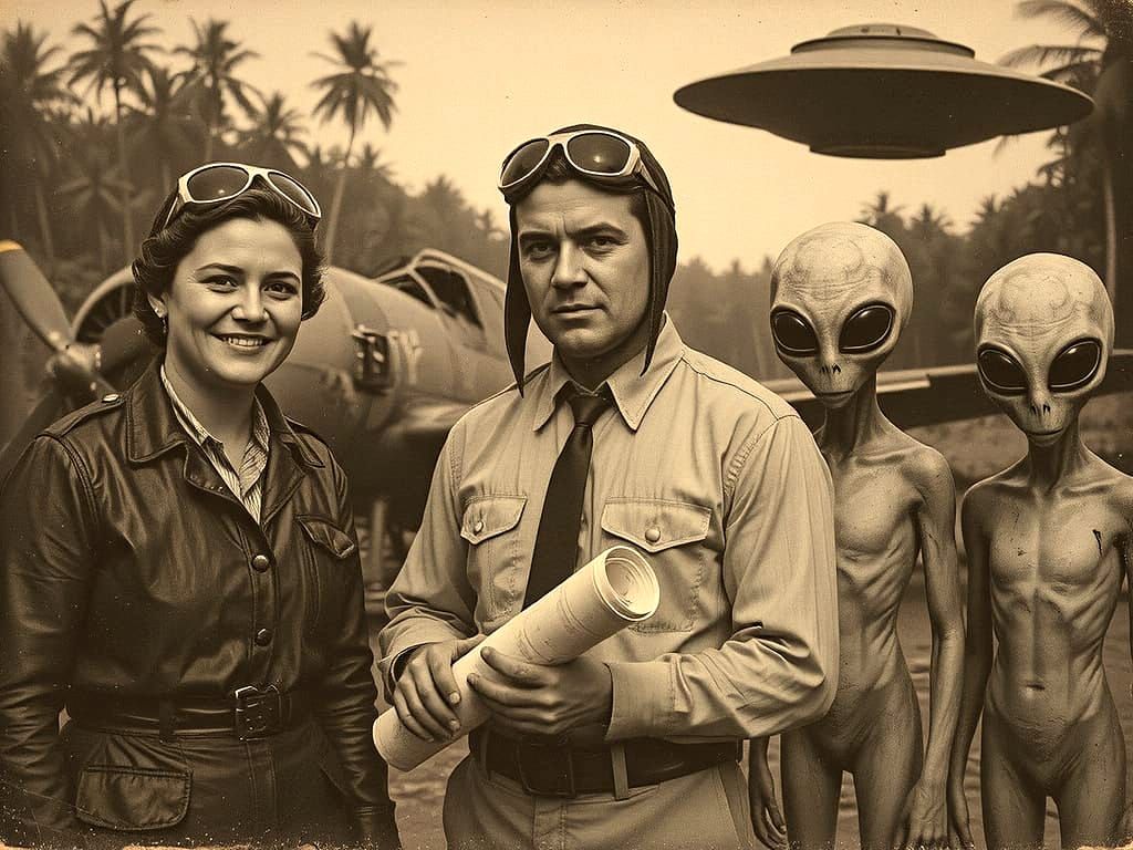 Amelia Earhart Meets Aliens on Tropical Island