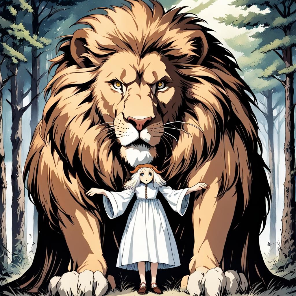 Anime Style Lion Witch Wardrobe Scene
