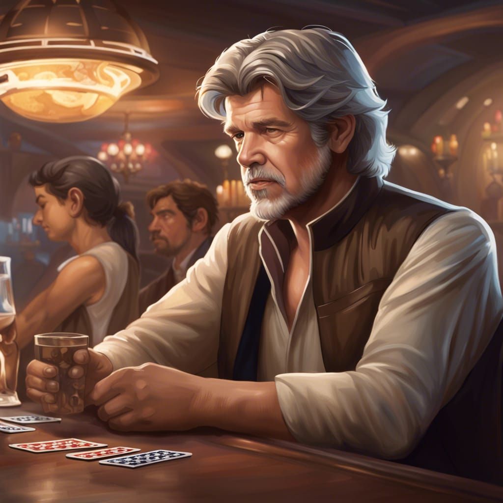 George Lucas as Han Solo in Cantina, Art Nouveau