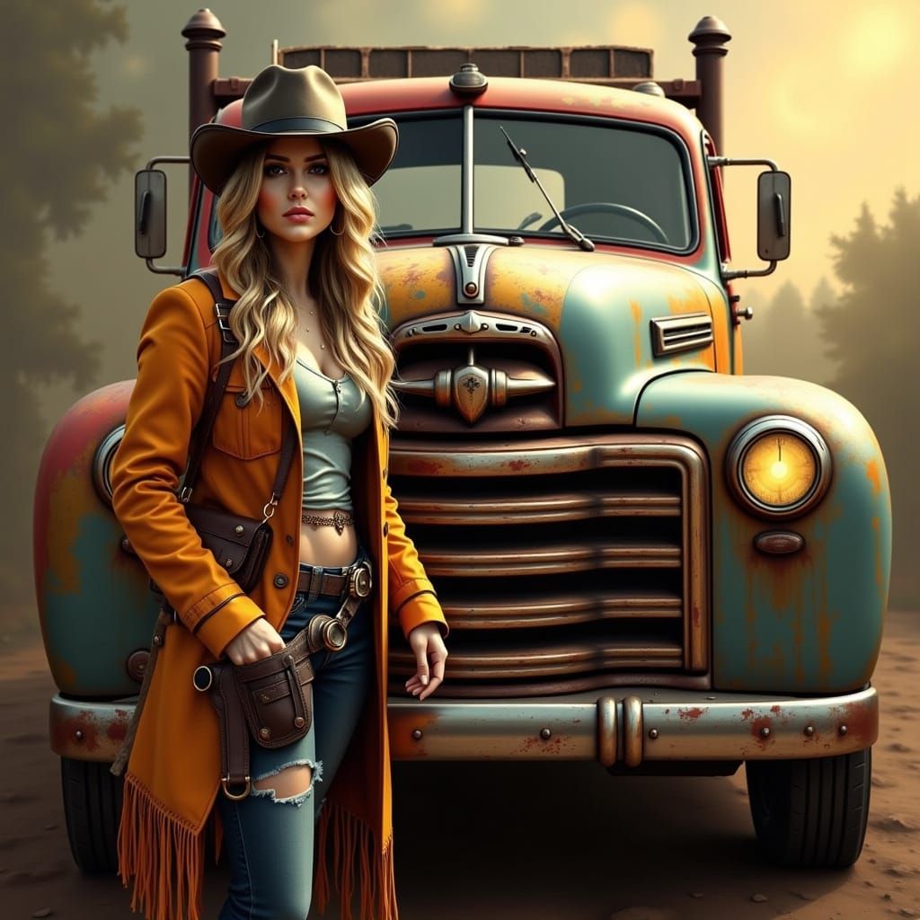 Steampunk Cowgirl in Gilded Elegance