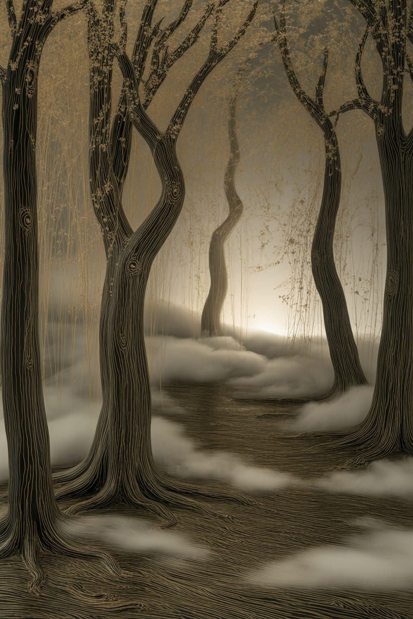 Foggy Negative Space Forest
