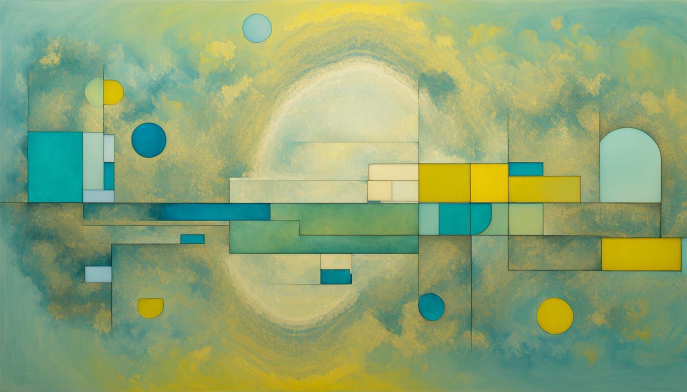 Abstract Fragmented Landscape in Vibrant Hues