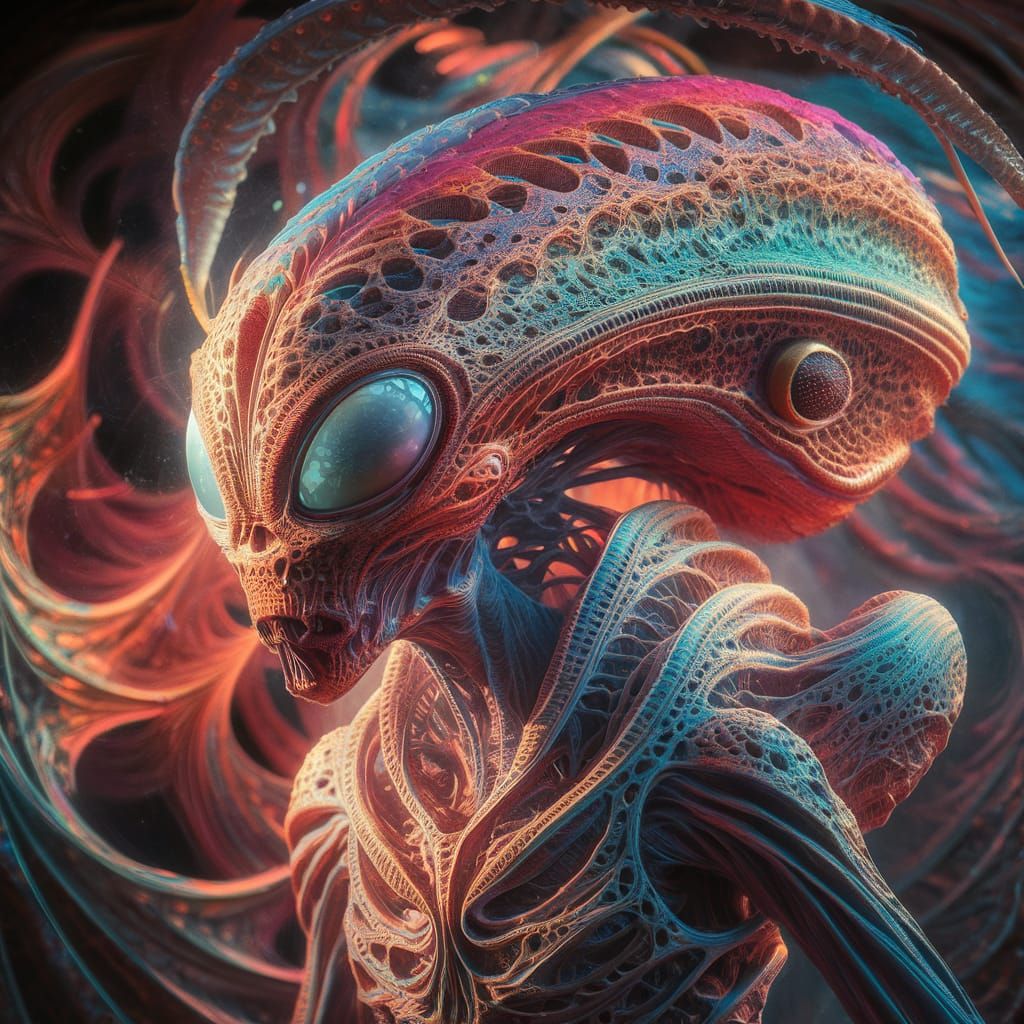Mesmerizing Alien Creature in Fractal Design