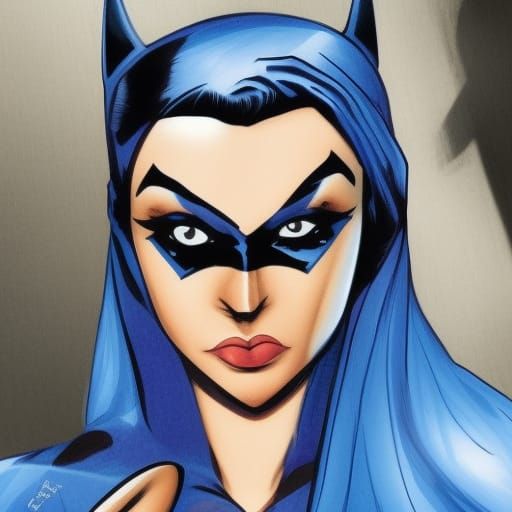 Batman with Striking Blue Chola Eyebrows