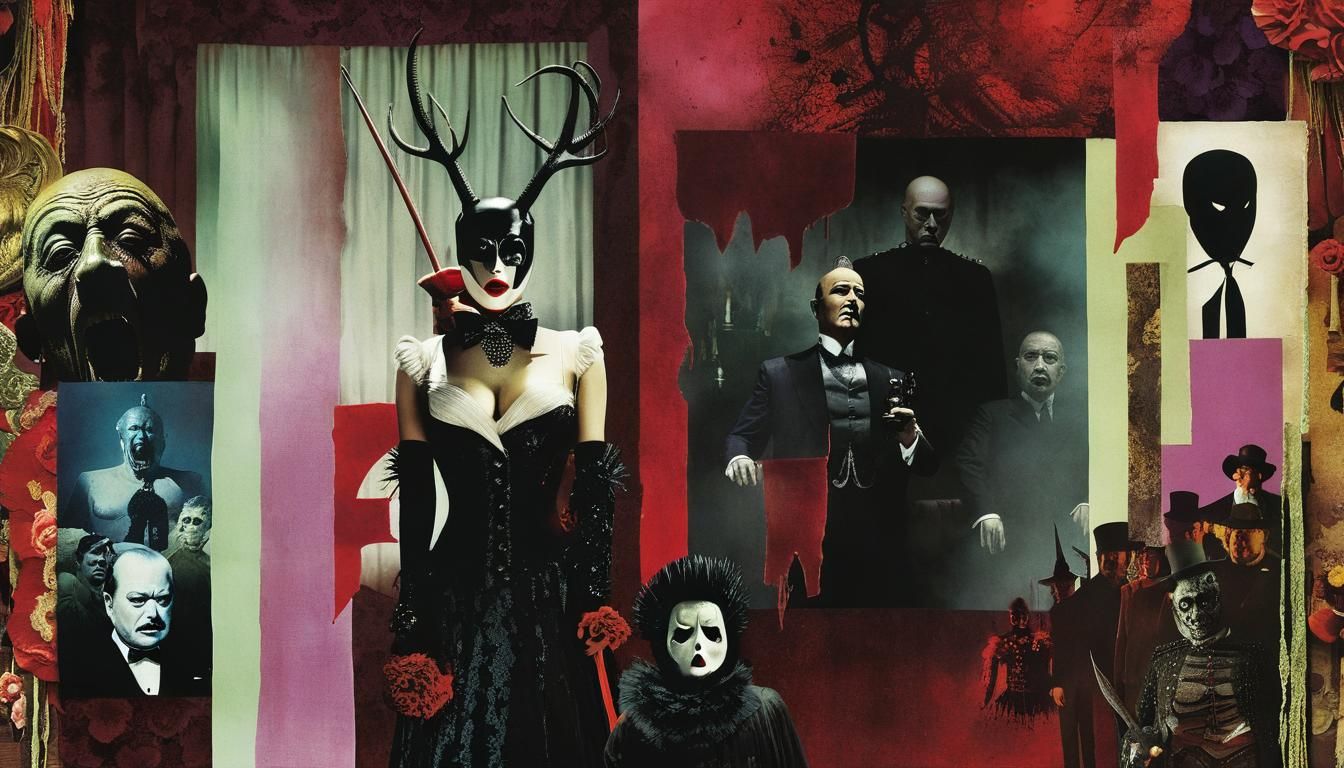 Disturbing Horror Freakshow Collage in Mixed Media