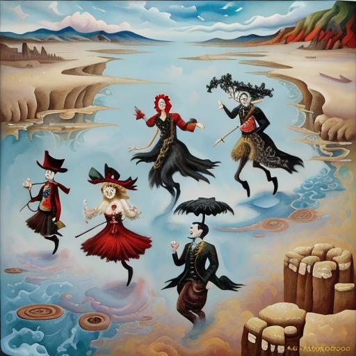 Surreal Boy in Gouache Style: Depths of Emotion