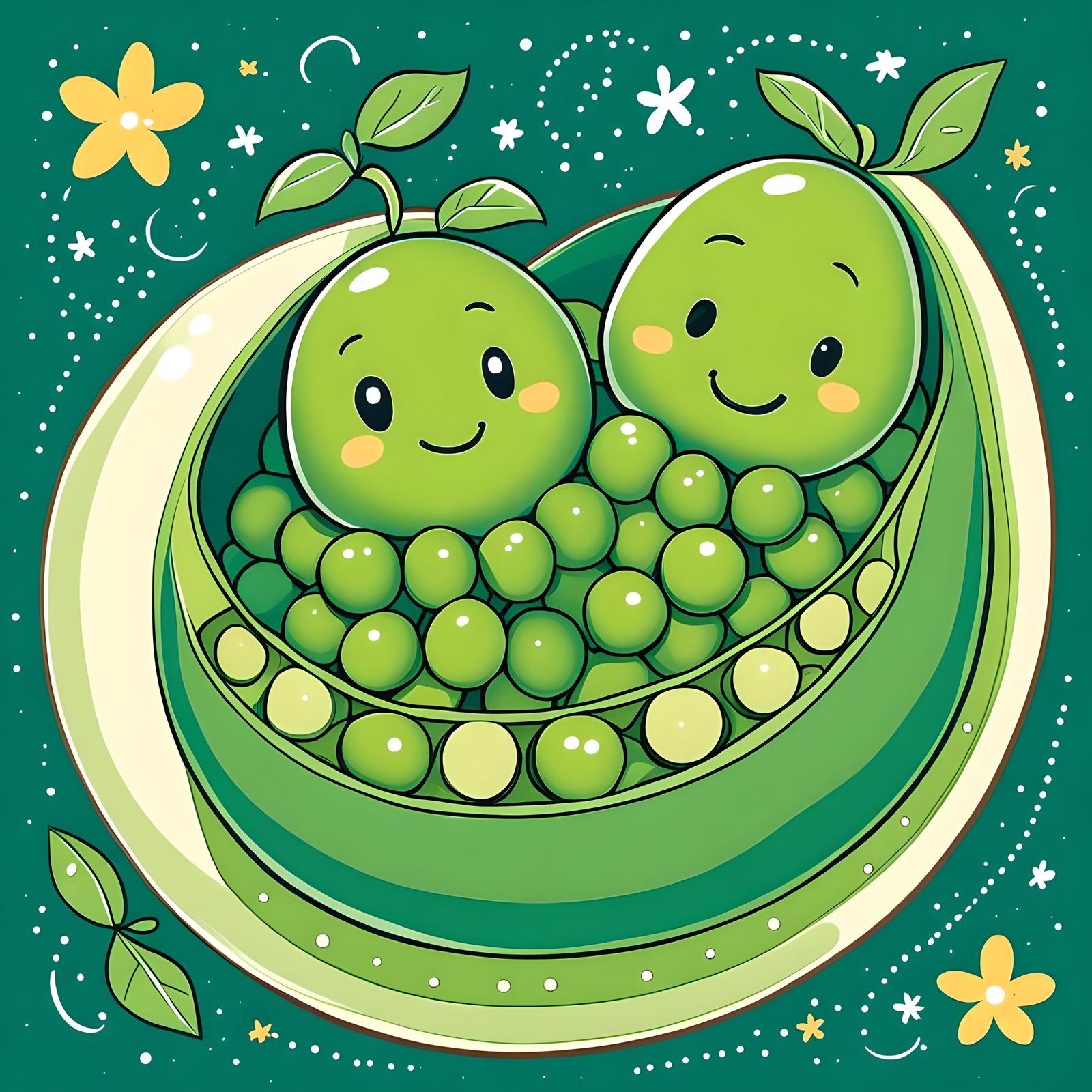Smiling Peas in a Pod: Wholesome Joy