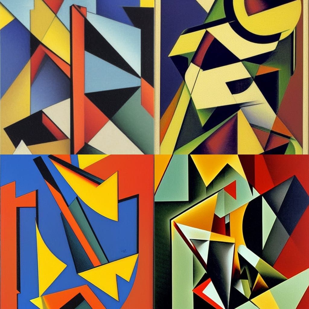 Majestic Energy: Abstract Cubist Geometric Art