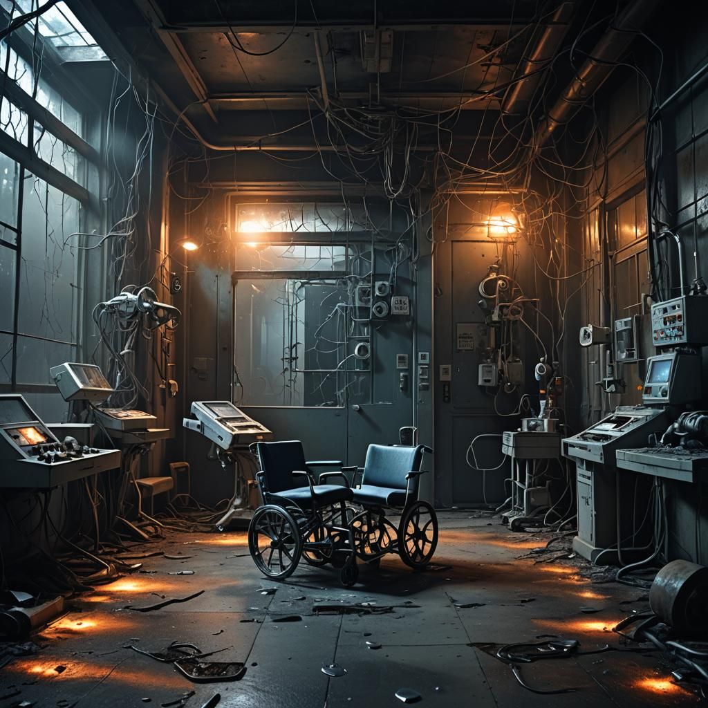 Eerie Abandoned Hospital in Dark Fantasy Style