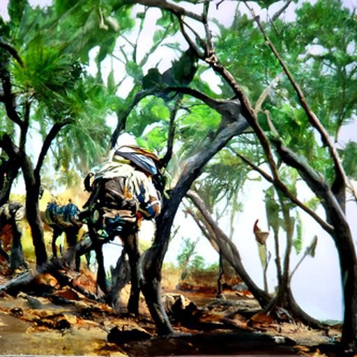Acacia Forest Khartoum: Oil Painting by Gurney