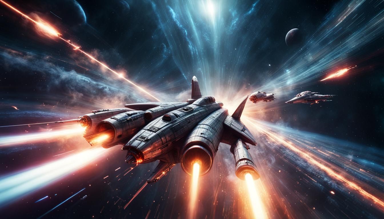 Cosmic Starfighters Race on Nebula Racetrack