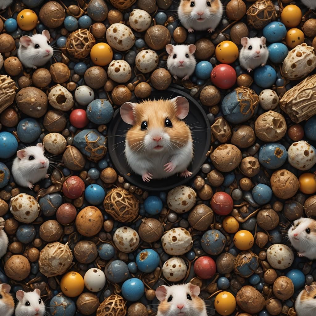 Detailed Matte Painting of a Baby Hamster