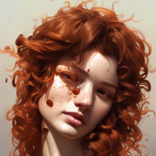 Copper Haired Woman Portrait in Detailed Style