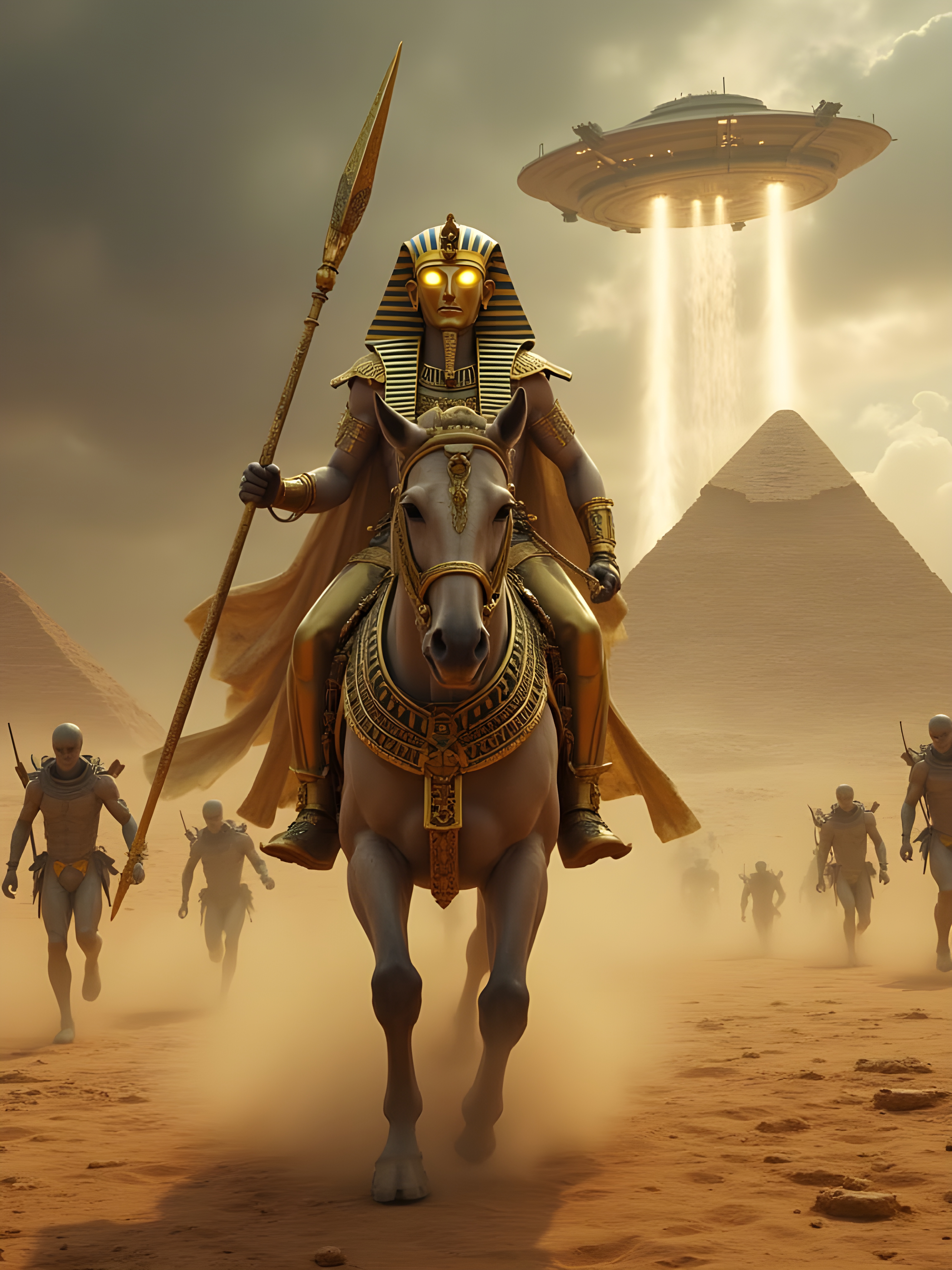 Tutankhamun Chases Aliens in Epic Sci-Fi Battle