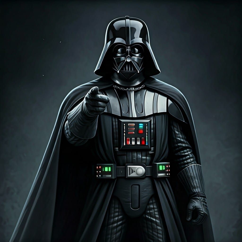 Darth Vader Points a Force-Choking Hand in Cinematic Lightin...