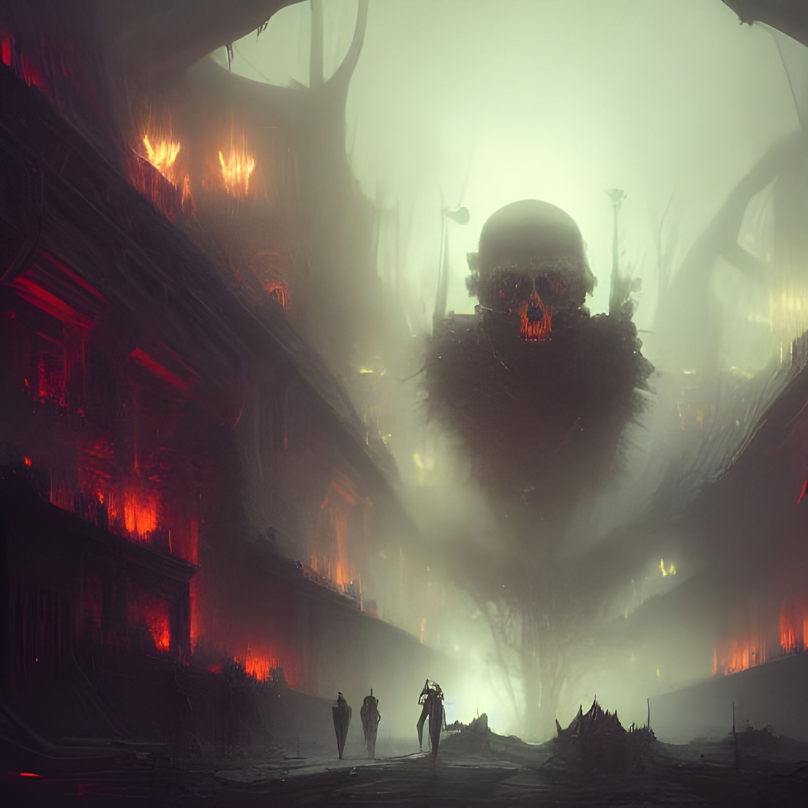 Skulls in Dark Fantasy Style