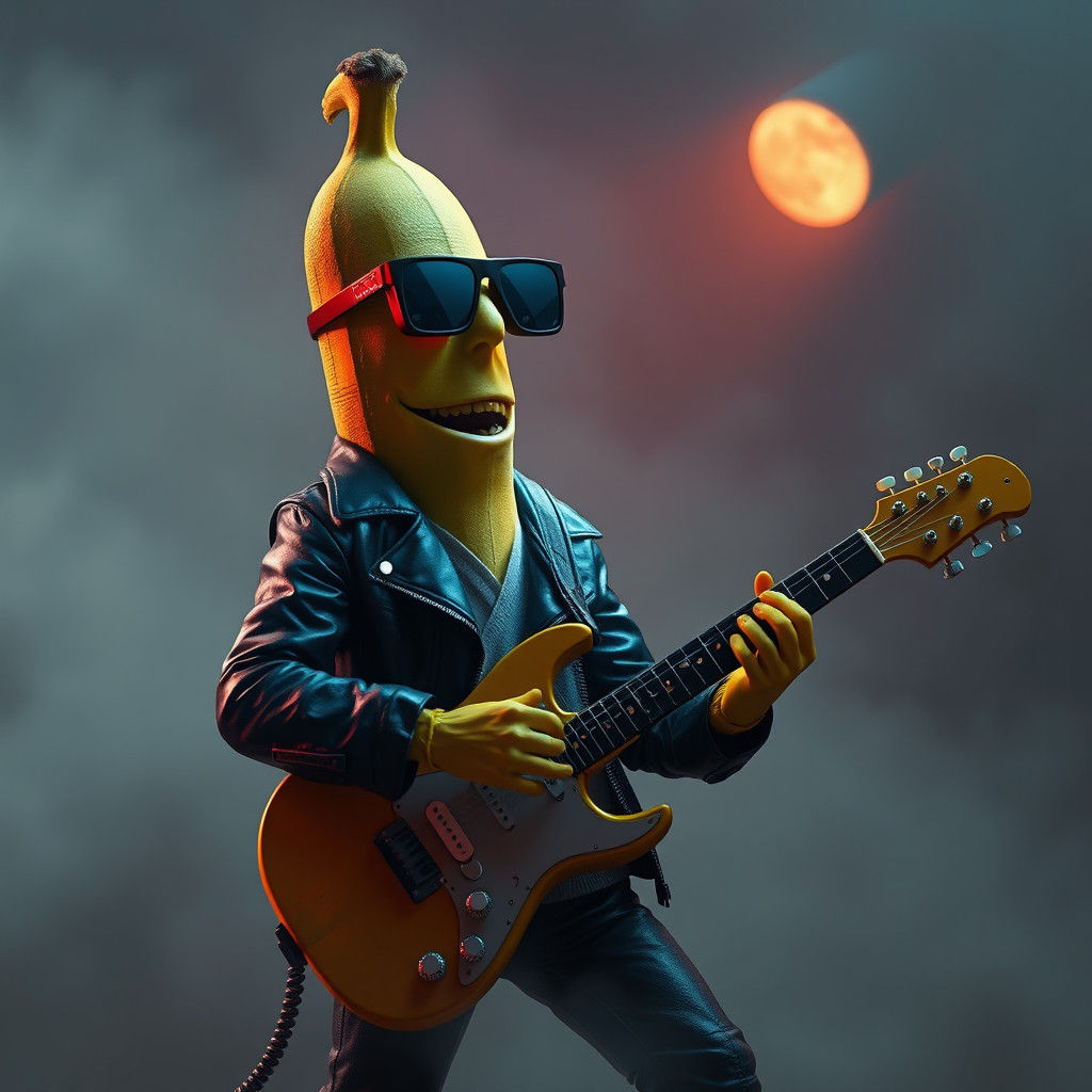 Banana Musician Plays Guitar in Unreal Engine 5