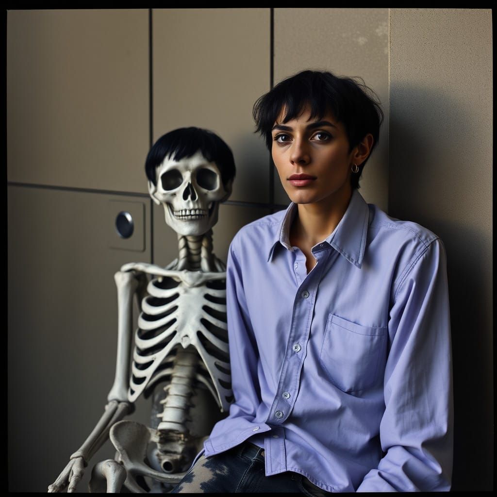 Mysterious Woman in a Surreal Scene