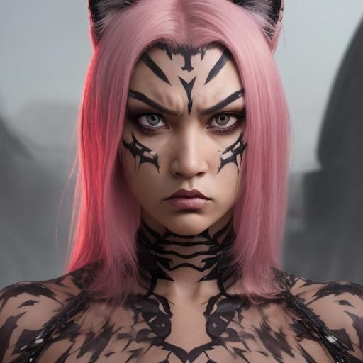 Intense Fierce Gaze Close-up