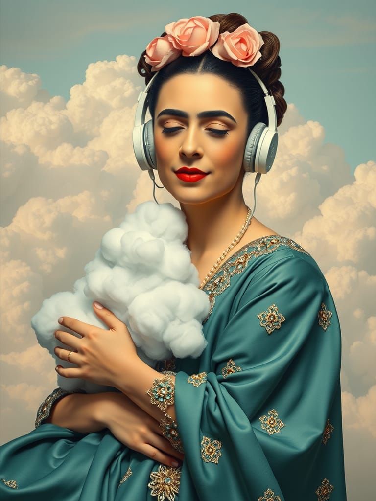 Surrealist Frida Kahlo Tenderly Holds a Delicate Cloud in a ...