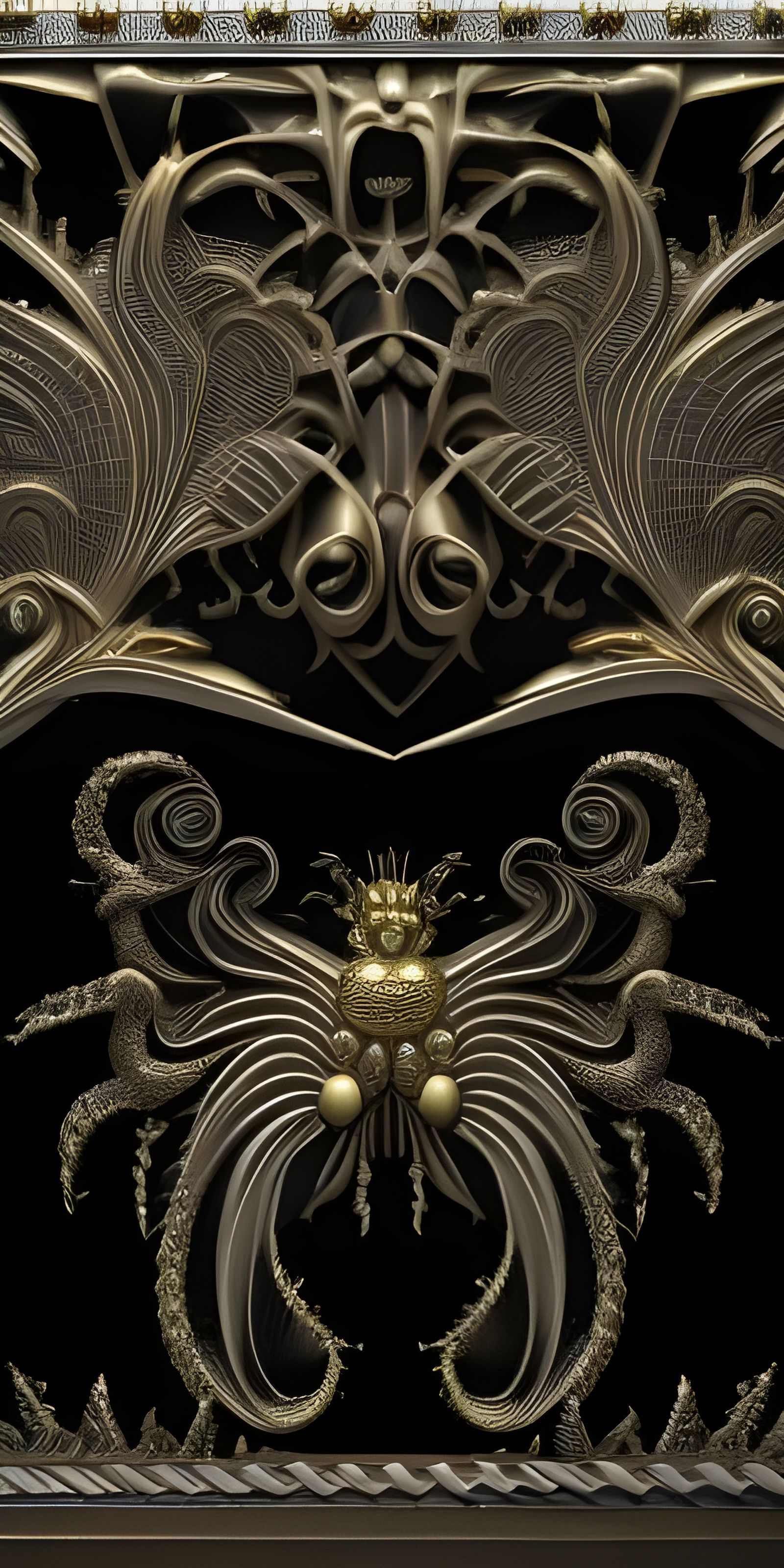 Intricate Gold Scorpion 3D Model Digital Art