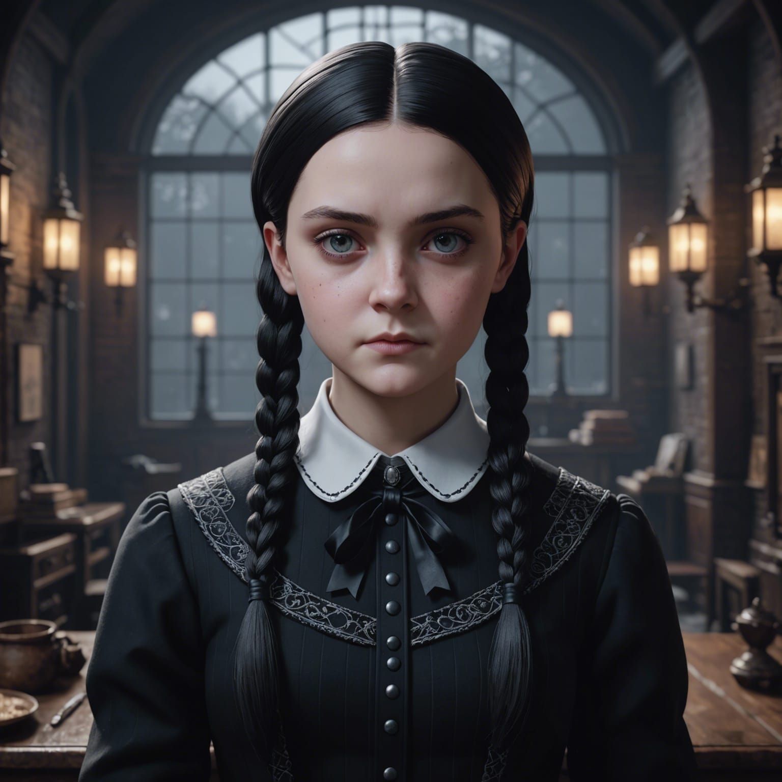 Wednesday Addams as Thursday: Anime 3D Art
