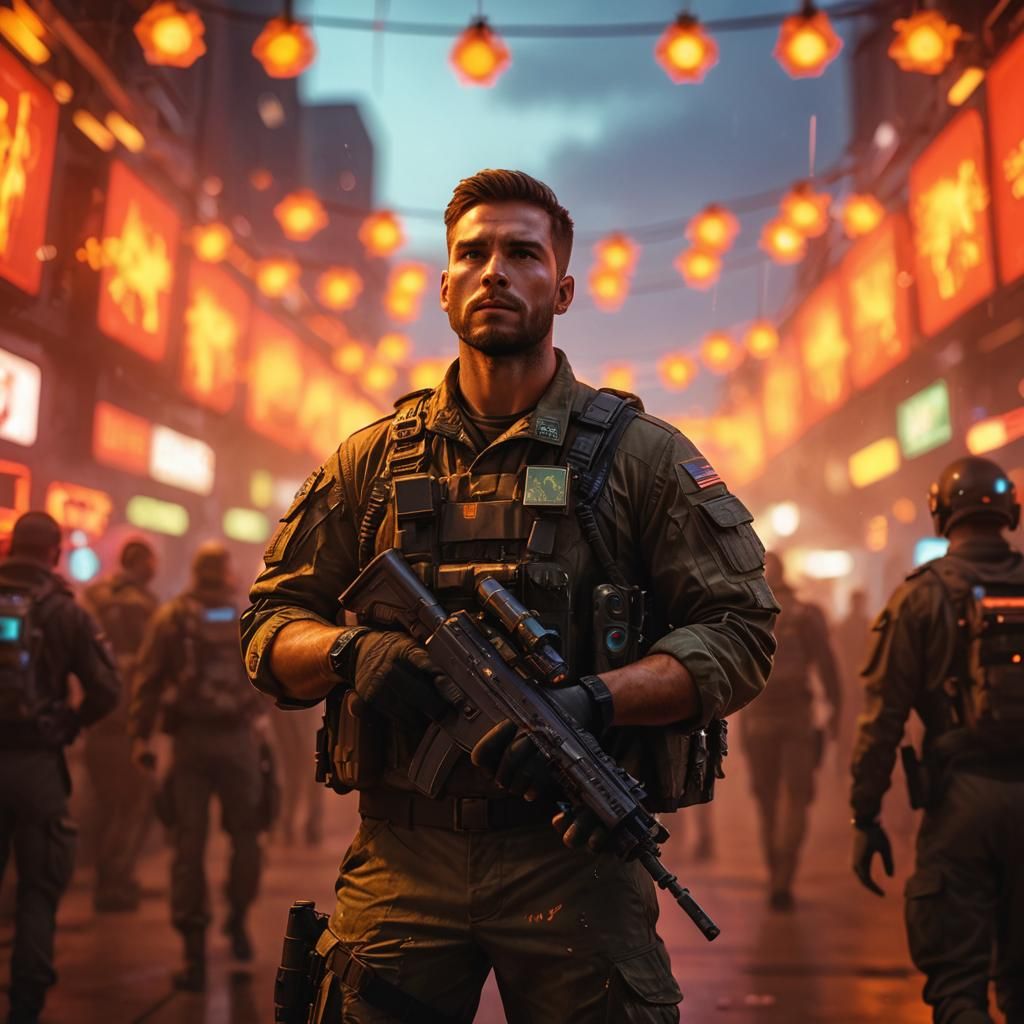 Sci-Fi Technician in Futuristic Command Center