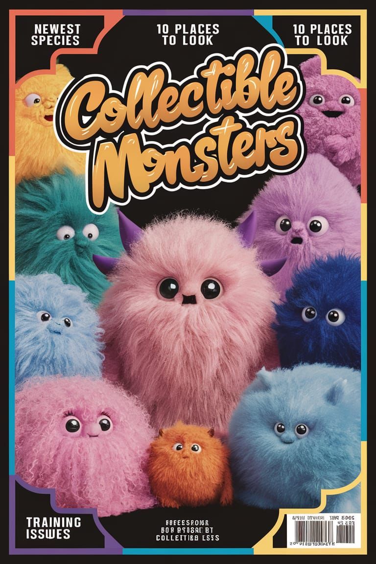 Collectible Monsters Magazine Cover with Adorable Characters