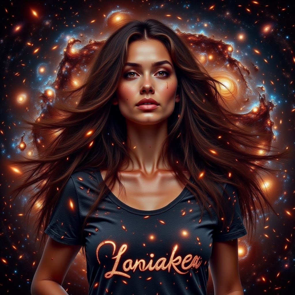 Attractive Woman with Flowing Hair in Sinister Style