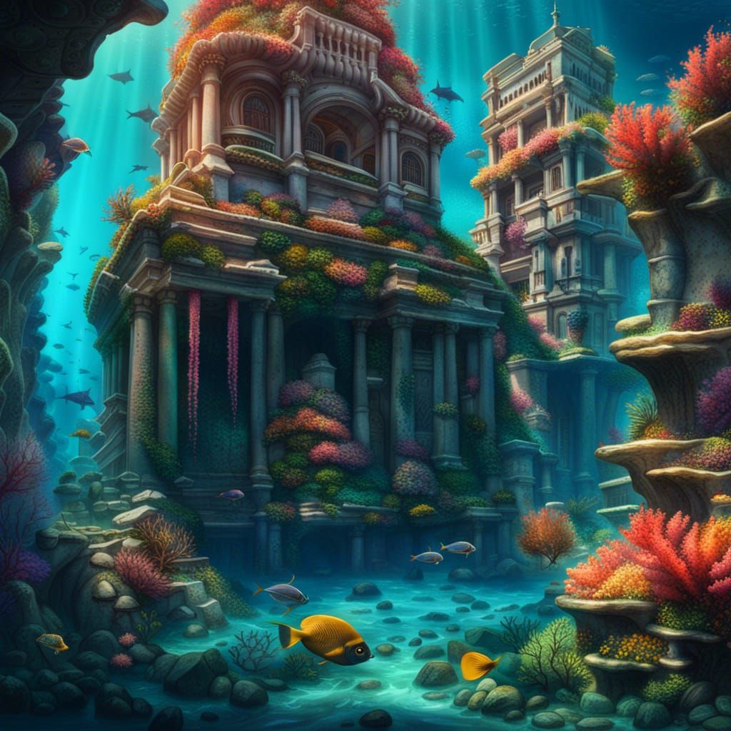 Atlantis: A Lost Underwater Civilization in Hyperrealism