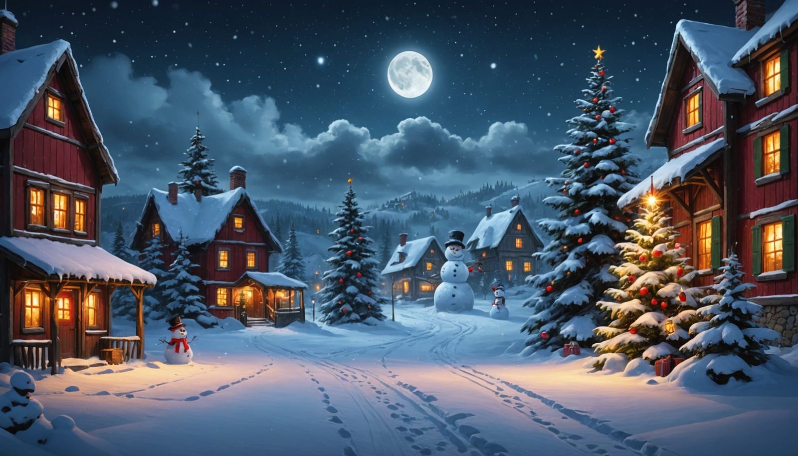 Winter Wonderland in Oil Painting Style