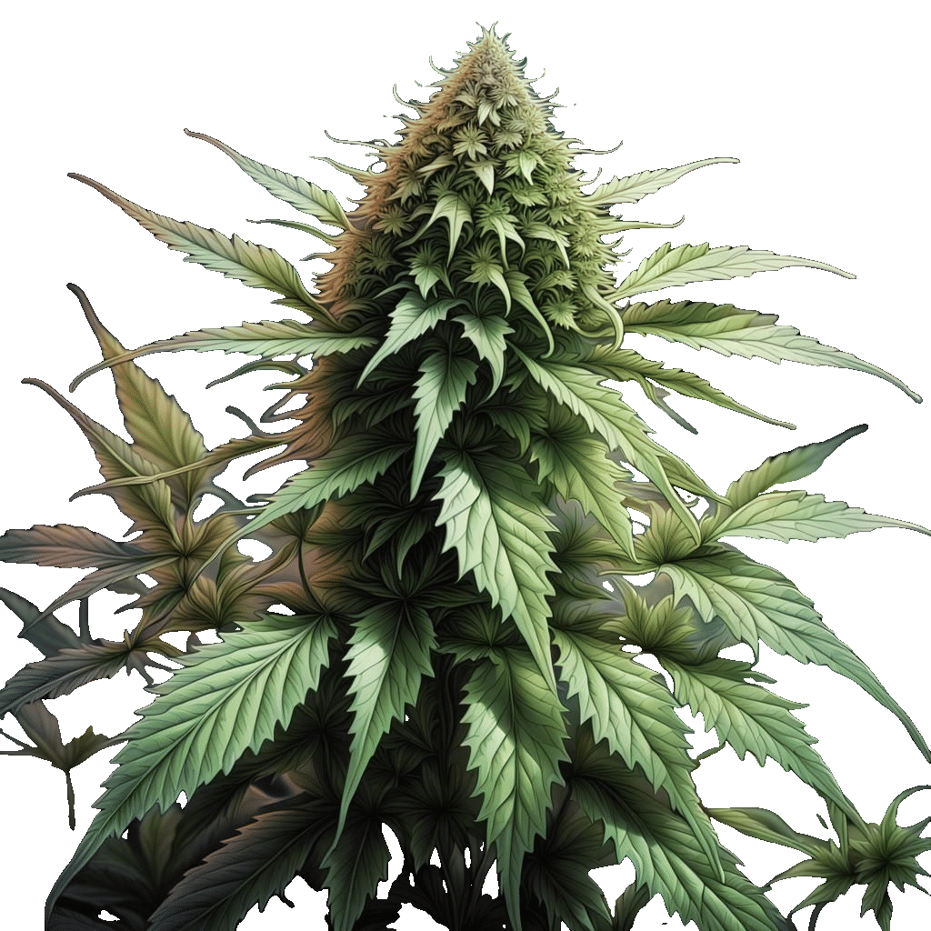 Cannabis Plant in Comic Book Art Style