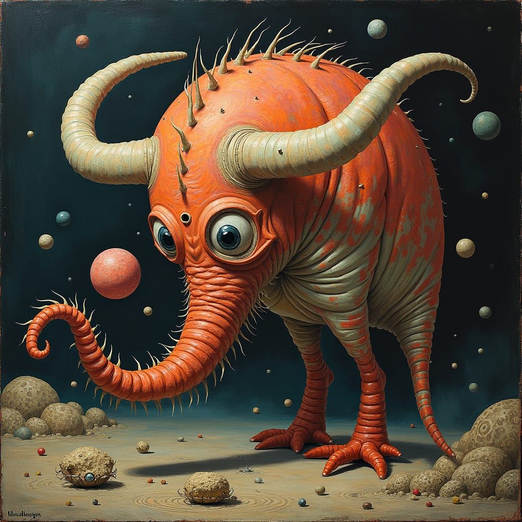 Distorted Portrait in Expressionist Style