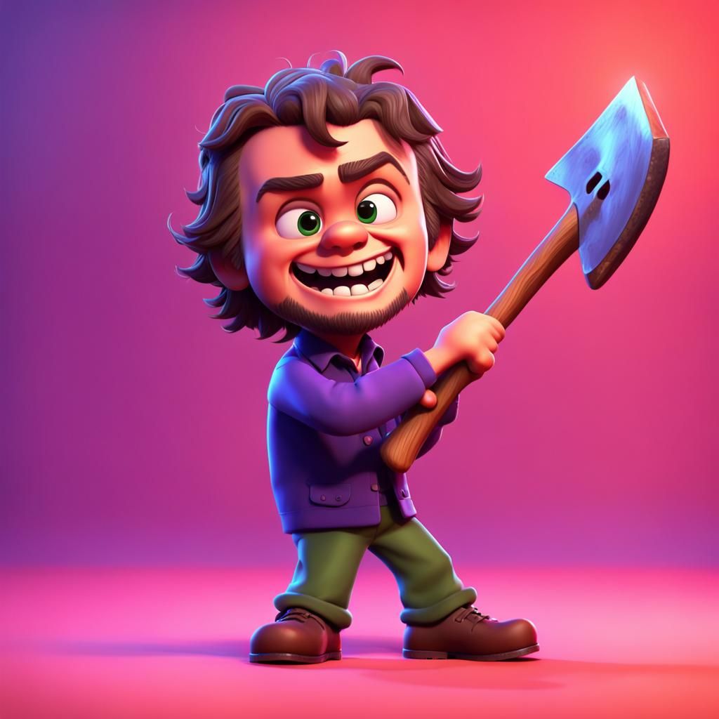 Cute Cartoon Jack Torrance in 3D Style