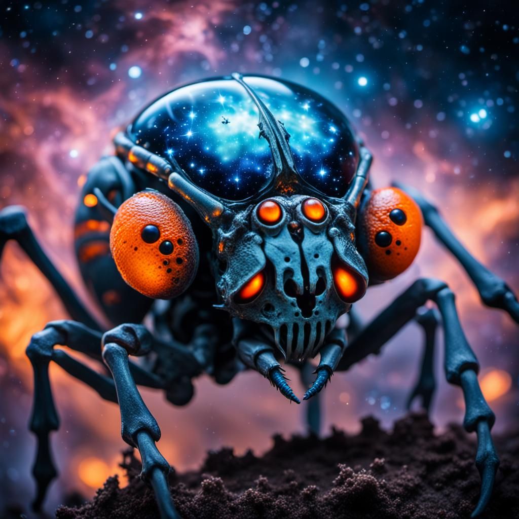 Surreal Bug-Demon in Cosmic Horror Photography