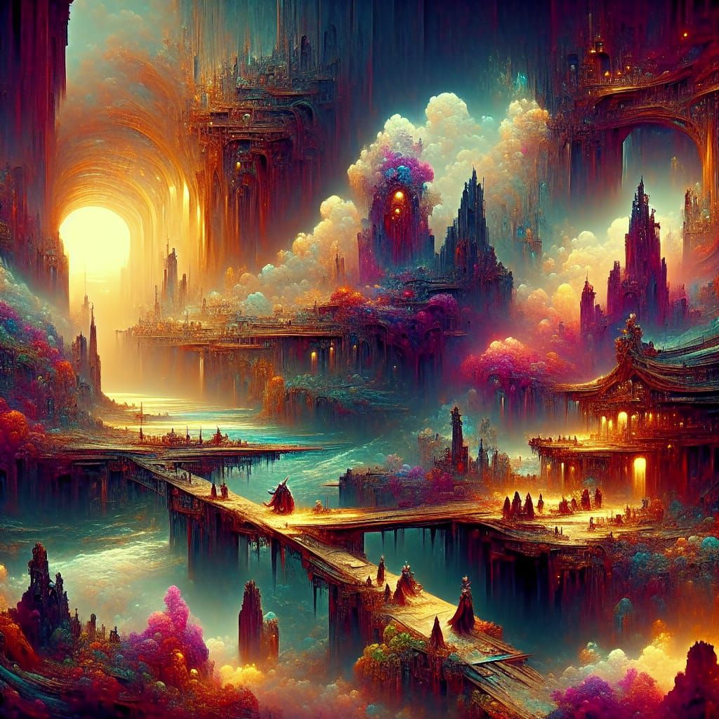 Fantasy Landscape Matte Painting in 8K Resolution