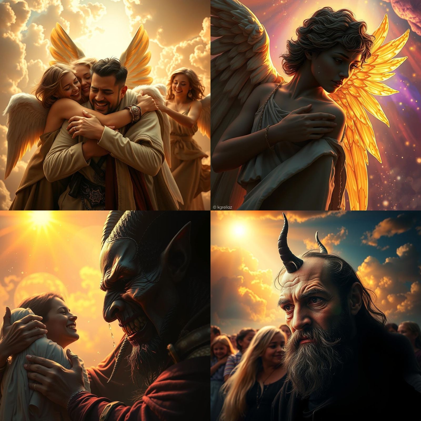 Love in Heaven, Satan's Sadness: Hyperrealistic Art