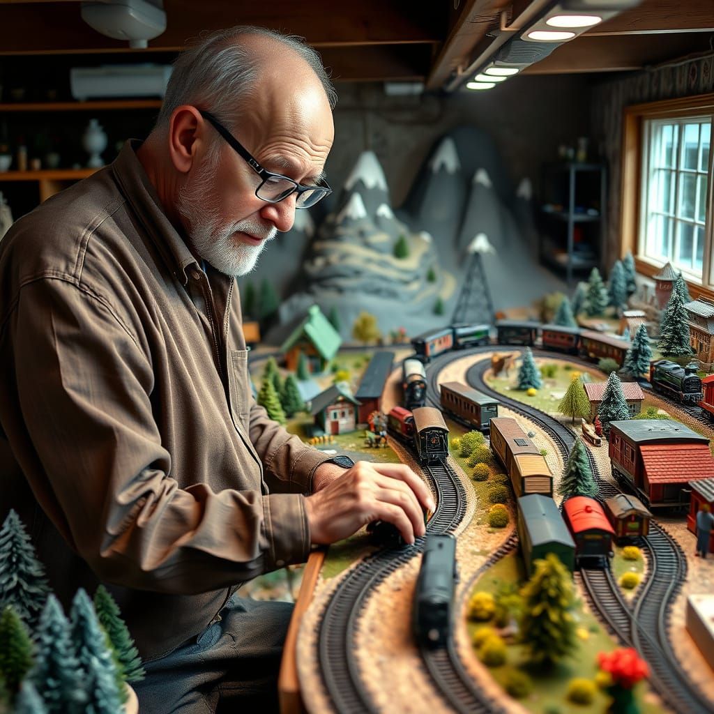 Elderly Train Enthusiast Builds Intricate Miniature World