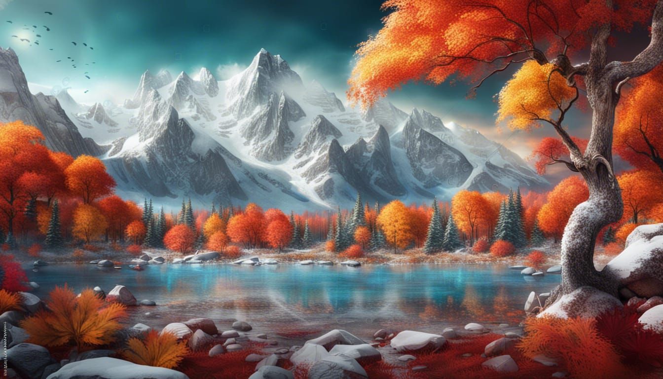 Autumn to Winter Landscape: Detailed Matte Painting