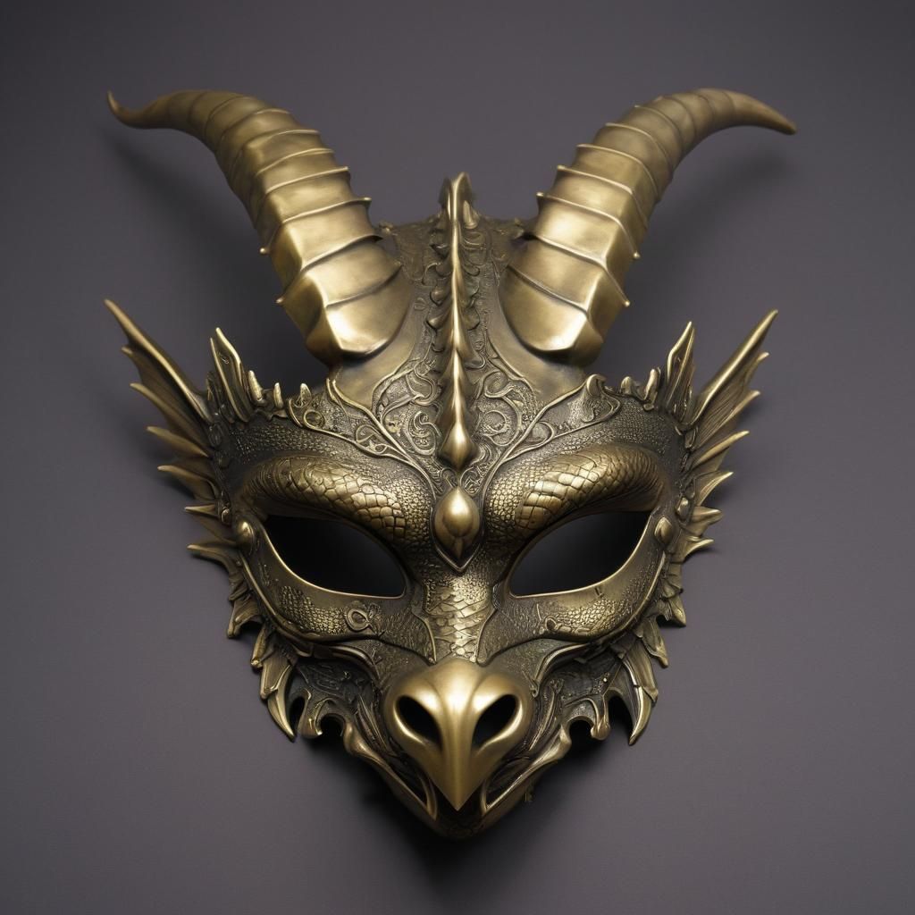 Brass Dragon Masquerade Mask