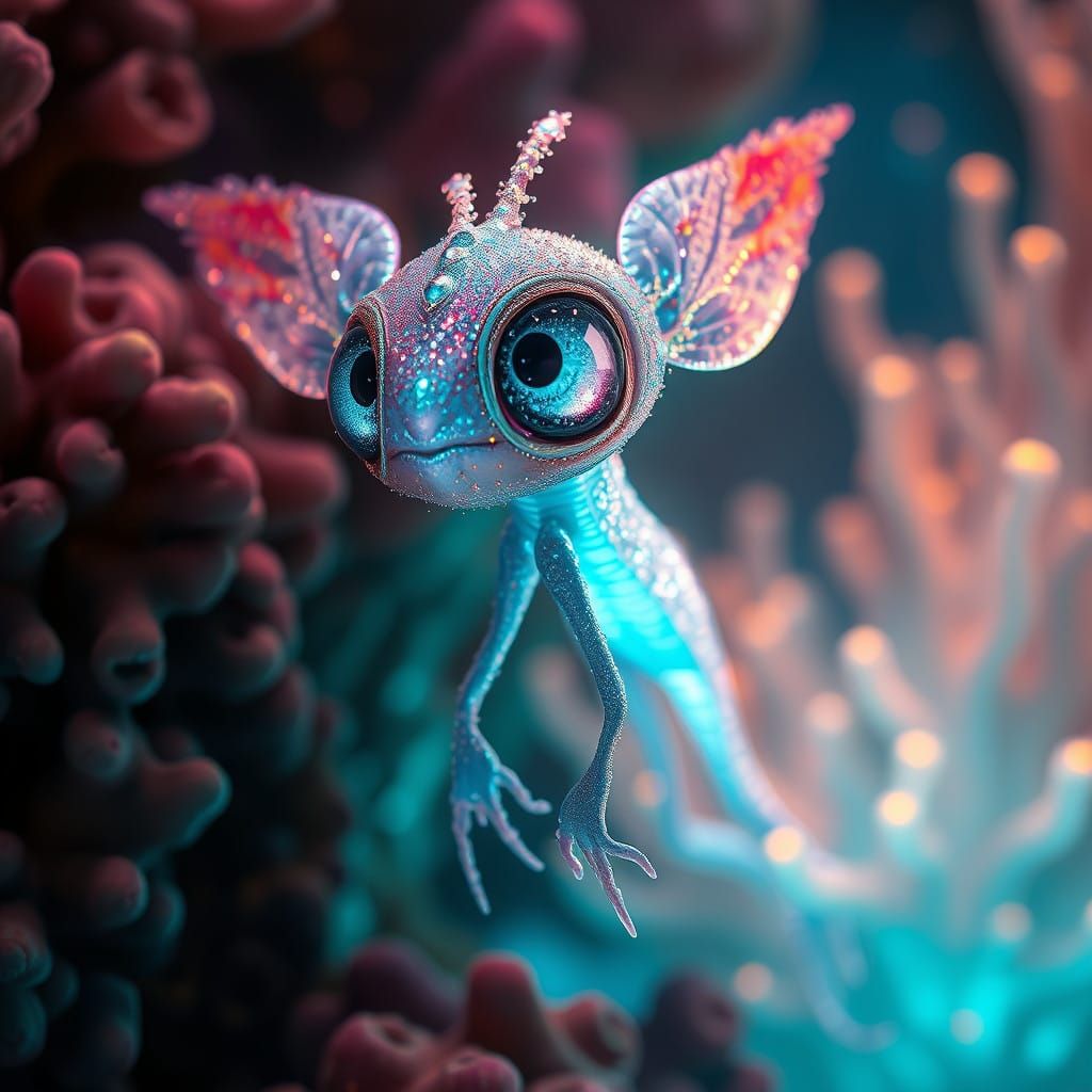 Ethereal Underwater Fantasy Creature in Dreamlike World