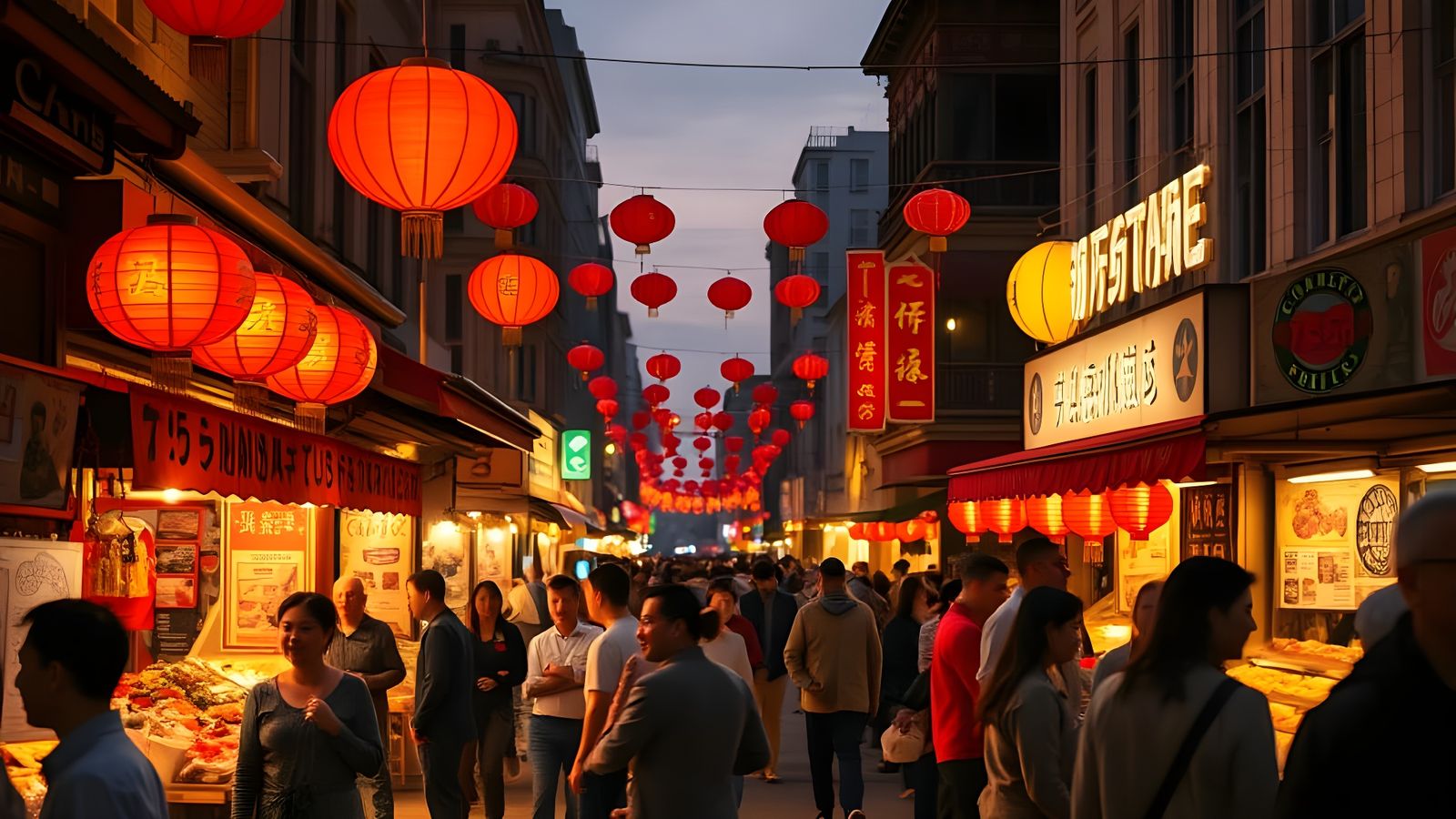 Vibrant San Francisco Chinatown Night Market Scene