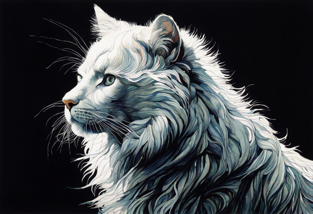 Intricate Organic Line Drawing in Pastel Colors